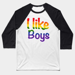 I like boys gay pride Baseball T-Shirt